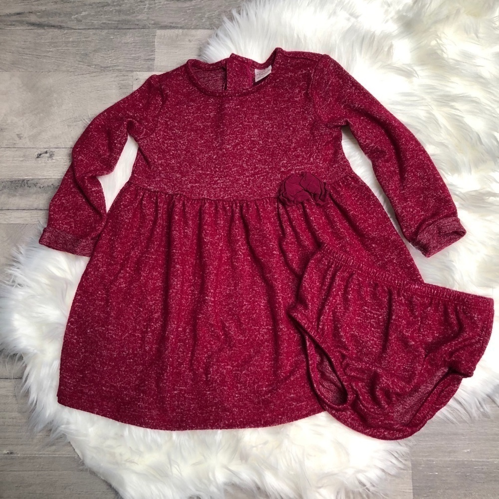 Carter’s Burgundy Cozy Viscose Long Sleeve Dress